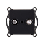 Розетка двойная TV (мама) + спутниковая SAT, черный матовый Kollinger REA-035BM для Aspekt, Eleganz, Reflex