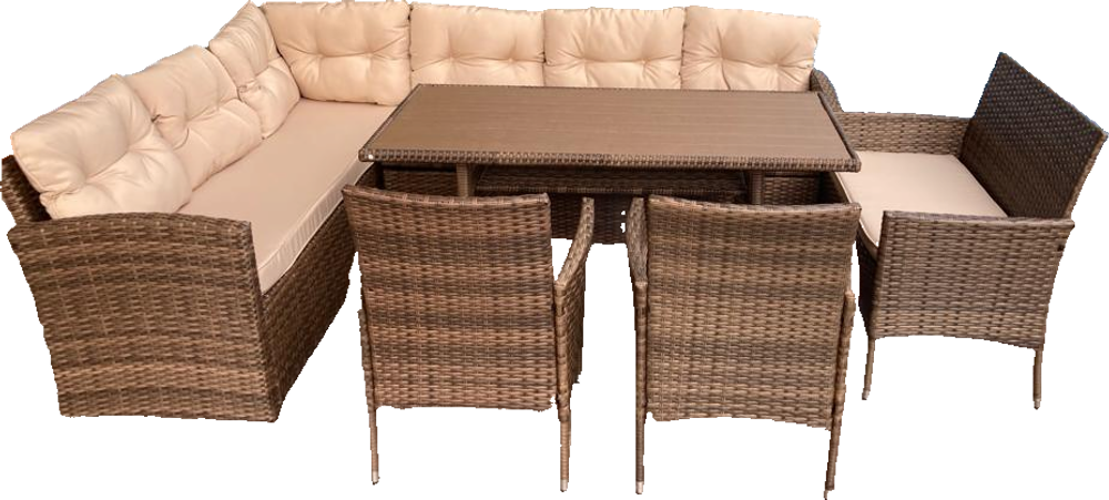 Обеденная группа плетеной мебели Албания + 2 кресла и диван Анкор