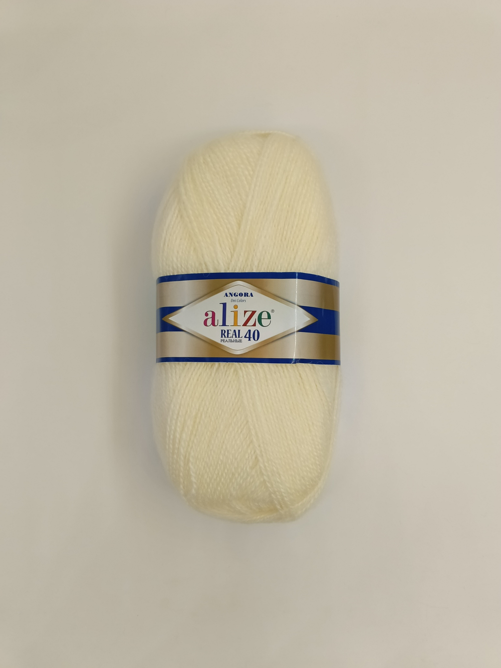 Пряжа "Angora real 40" 01 Кремовый