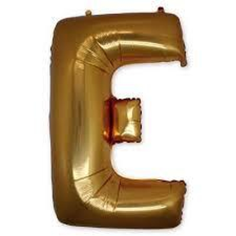 Г 40"/100 см, Буква Золото (Gold), "Е" (надутый гелием)