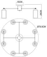 Потолочная люстра Arte Lamp LEO A7027PL-8BK