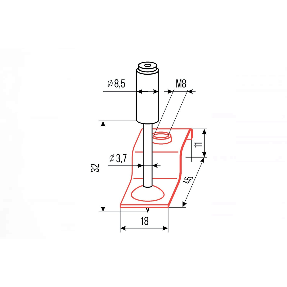 Гвозди монтажные пироксилиновые PA32-M8Z2 (гвозь-подвес под шпильку М8, 100 шт/уп) FEDAST Гвозди монтажные пироксилиновые PA32-M8Z2 (гвозь-подвес под шпильку М8, 100 шт/уп) FEDAST