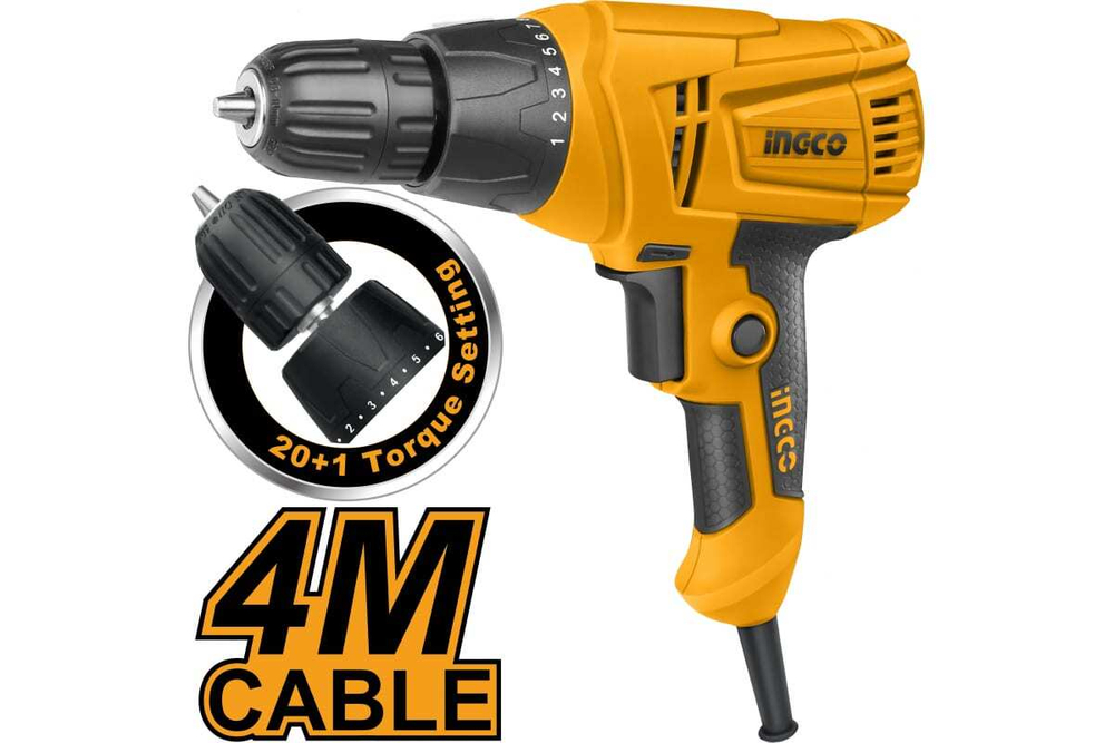 Дрель-шуруповерт INGCO ED2808, 0-750 об/мин, 1.15 кг