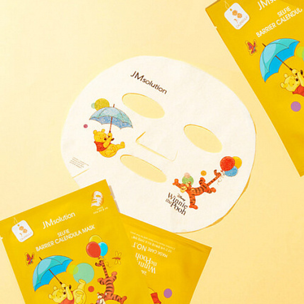 JMsolution Маска тканевая успокаивающая с календулой Disney collection selfie barrier calendula mask