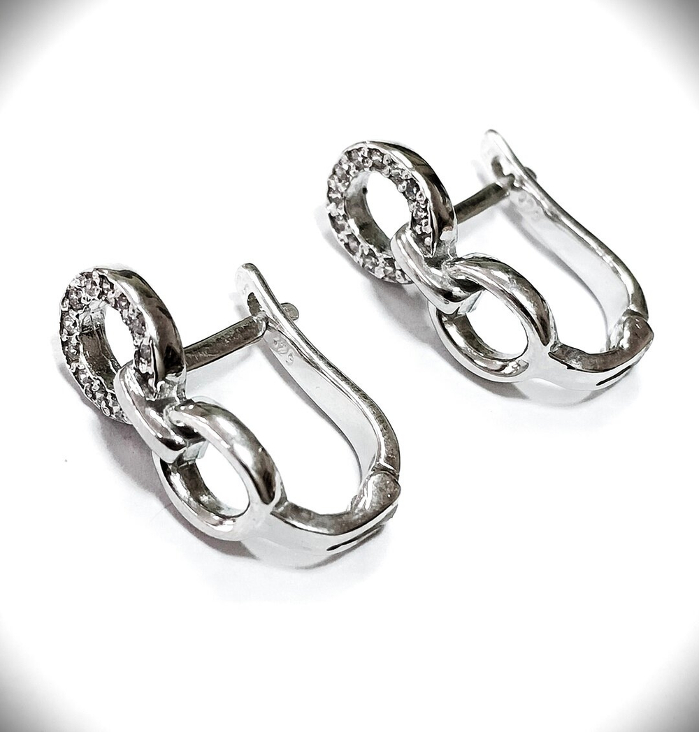 Серьги "Эстерелла" из серебра 925 пробы с фианитами