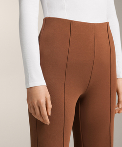 OYSHO Расклешенные брюки из хлопка, горчичный