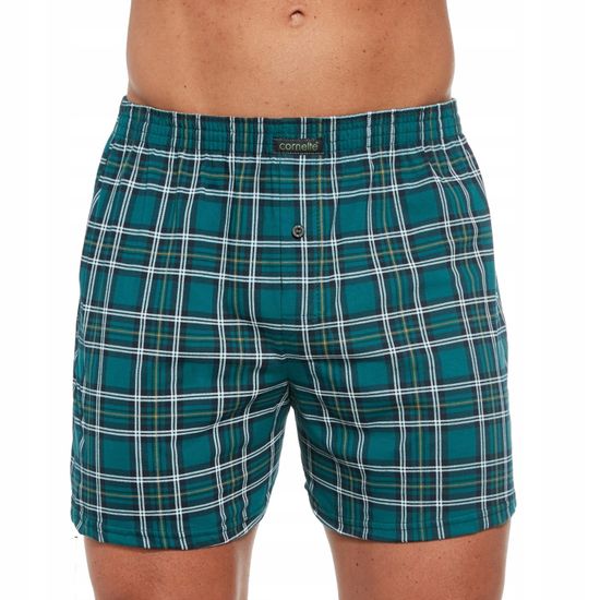 Трусы мужские семейные для больших мужчин Cornette Comfort зелёные в белую клетку 008/273