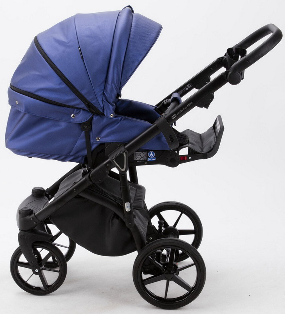 Детская коляска Adamex Bibione Deluxe 3 в 1 BI-SM02 (СИН.ПЕРЛ.ПЕРФ.КОЖА)