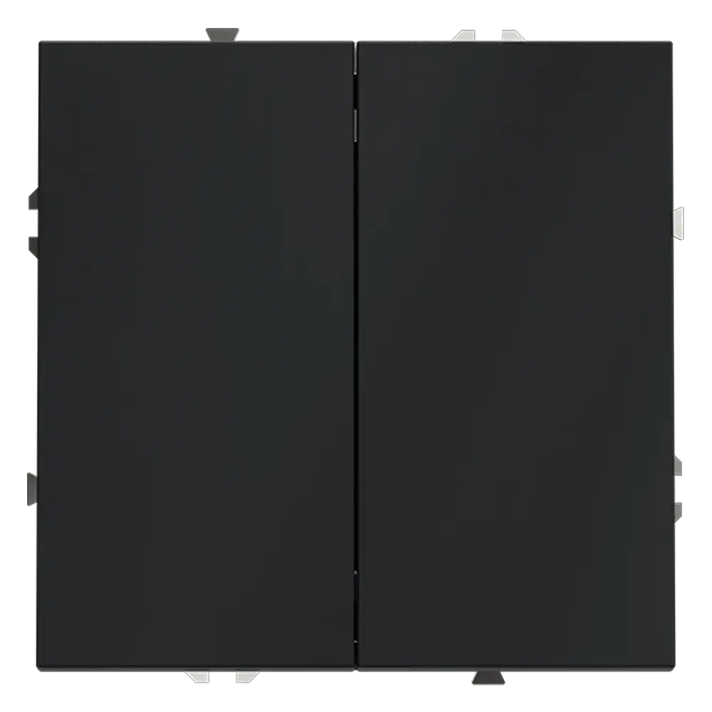 Проходной переключатель встраиваемый VOLTUM S70 двухклавишный 10А, (графит)