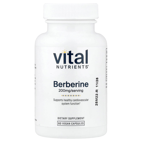 Vital Nutrients, Берберин, 200 мг, 60 веганских капсул