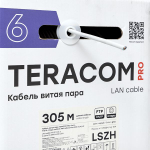 Кабель витая пара TERACOM PRO Cat.6 F/UTP 4 пары solid 23AWG оболочка LSZH нг(А)-HF цвет серый (упак. 305м) (305.00 шт.)