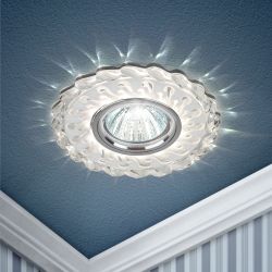 DK LD36 SL/WH Светильник ЭРА декор cо светодиодной подсветкой MR16, прозрачный | Встраиваемые LED светильники