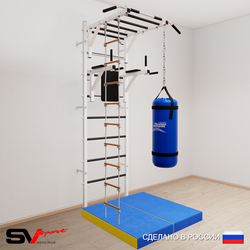 Шведская стенка Sv Sport 5426 (Турник рукоход/Брусья/Лестница/Цепь/Мешок 22кг/Мат 1м)