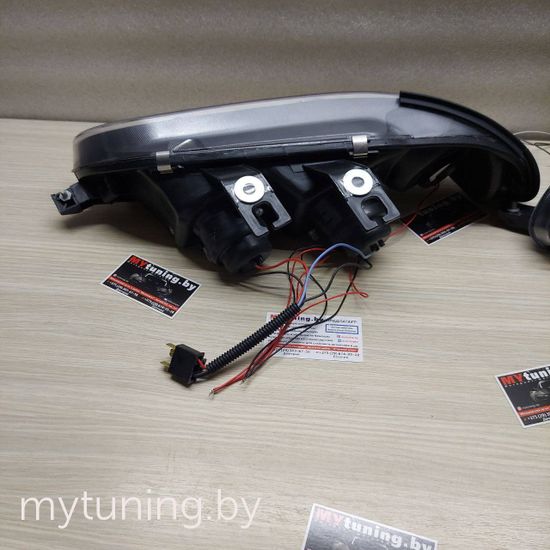 Передние фары Honda Civic 5 angel eyes black