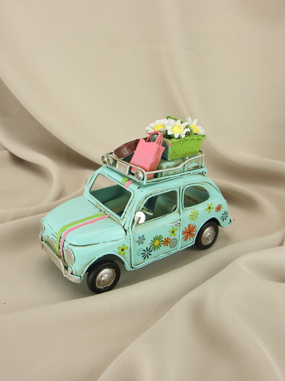 R&D Декоративная модель, Fiat 500 60-е гг. XX в., голубой с багажником