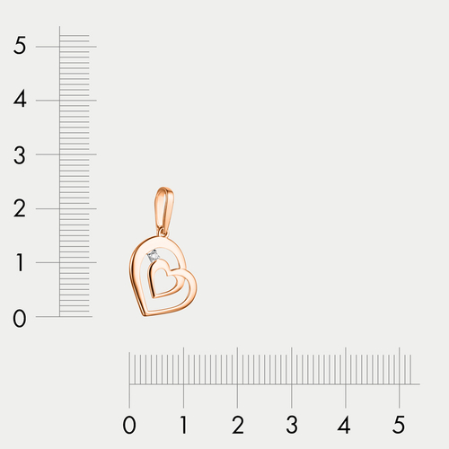 Подвеска из розового золота 585 пробы с фианитами для женщин (арт. 10099200)