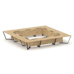 Steel Meet Стол переговорный квадратный KDK-PR.B.SP-24K Тиквуд Светлый/Металл Антрацит 4800*4800*750