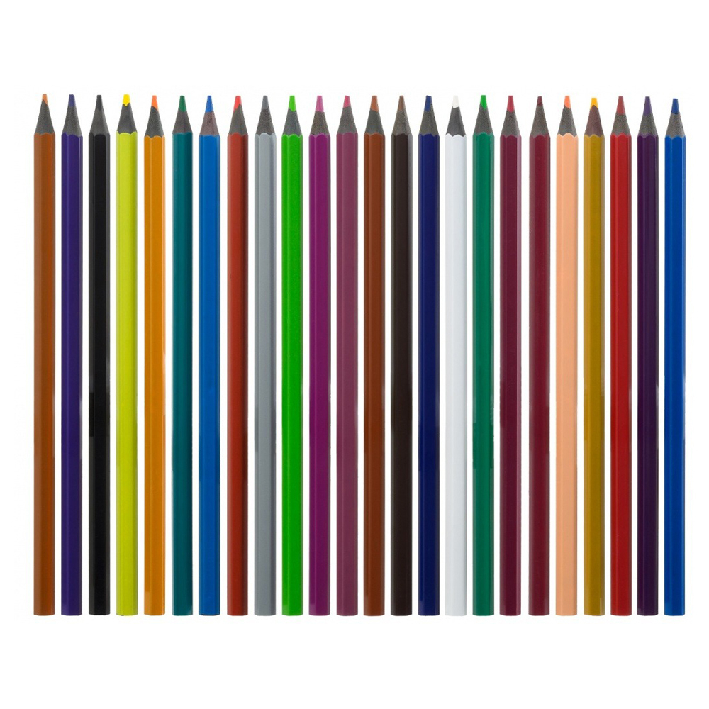 Карандаши цветные, Basir, пластиковые, серия "Слон", цветная упаковка, 24 шт