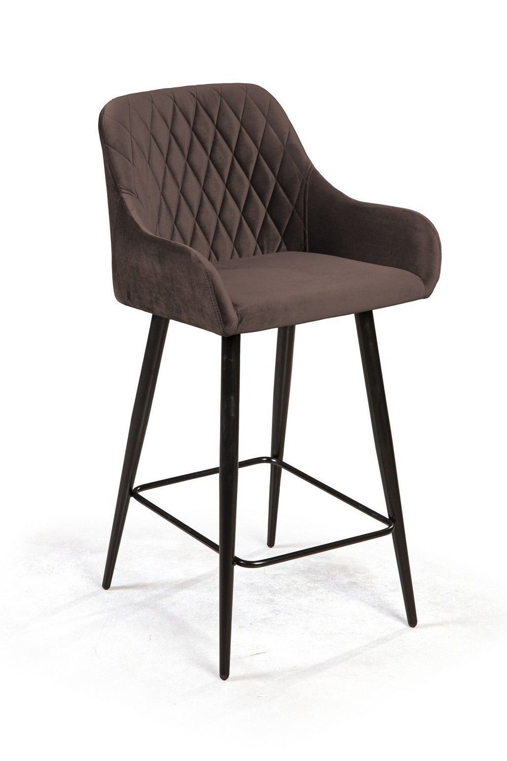 Стул полубарный Robert поворотный 360 градусов, бархат антрацит 14