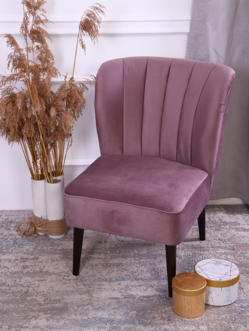 Кресло "Donatello" антивандальный велюр Lilac. Опоры венге.  Для кухни, прихожей, салона красоты, офиса. 65х72х87 см