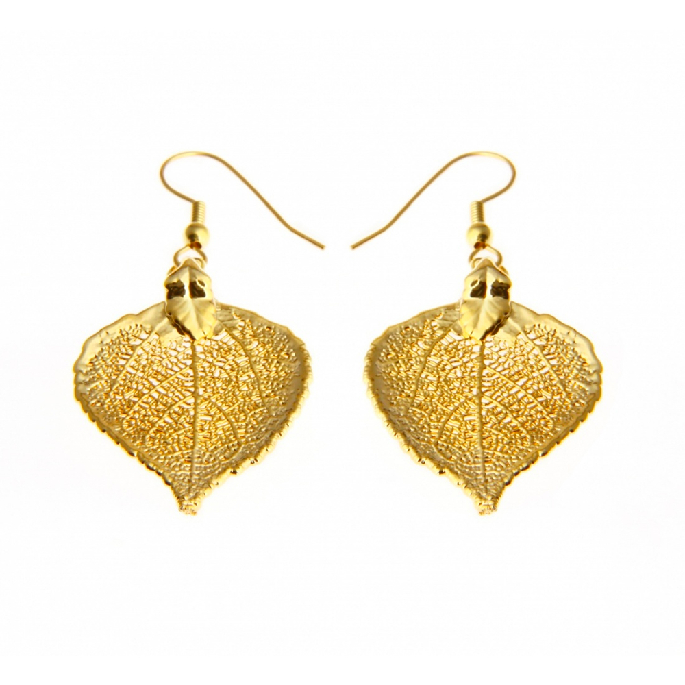 Серьги листья Ester Bijoux Осина LF30C-G BR
