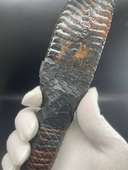 Обсидиановый клинок с рукоятью из обсидиана коллекционный с гравировкой змеи 25 см