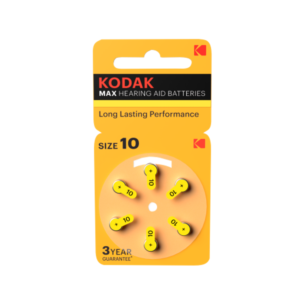 Батарейки Kodak ZA10-6BL [KZA10-6] MAX Hearing Aid | Воздушно-цинковые (Слуховые)