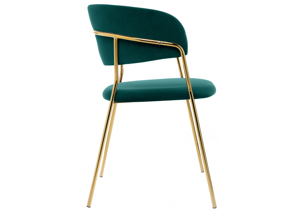 Стул на металлокаркасе Woodville Kamelia зеленый, золото