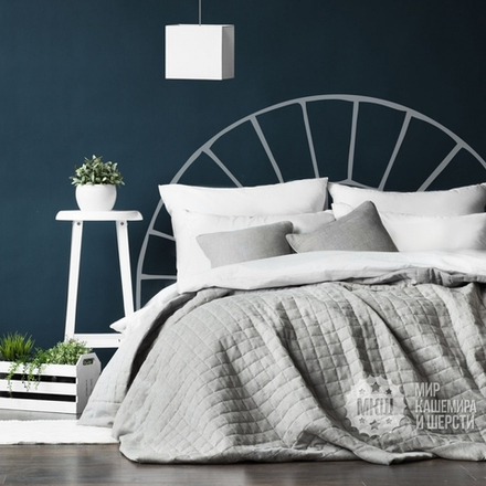 Покрывало под лен в спальню КАННИ (арт. BL02-275-04) - серое