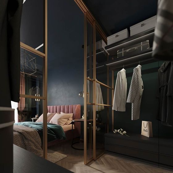 Алюминиевая стеклянная перегородка Классическая №3 шампань