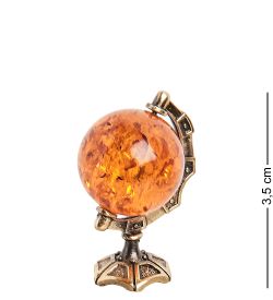 Народные промыслы AM-1511 Фигурка «Глобус» (латунь, янтарь)