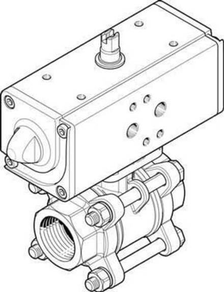VZBA-1"-GG-63-T-22-F0405-V4V4T-PP30-R-90 Шаровой кран с приводом