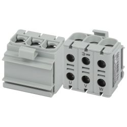 Клемма силовая вводная КСВ ЭРА NO-224-143 тройная KE61.03 6-50 мм2 серая L