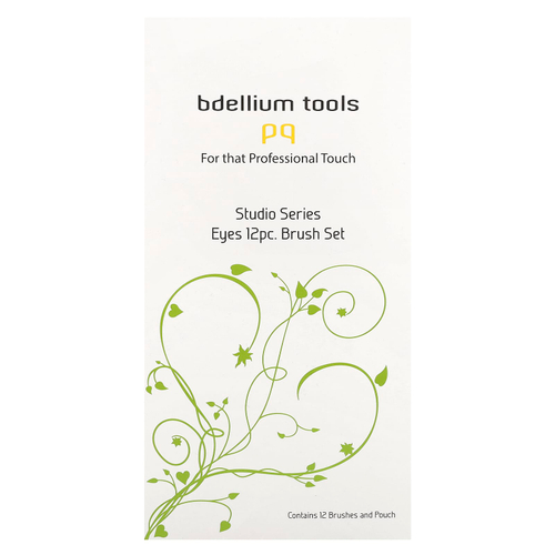 Bdellium Tools, Studio Line, набор кисточек для глаз и чехол, в комплект входит 12 предметов