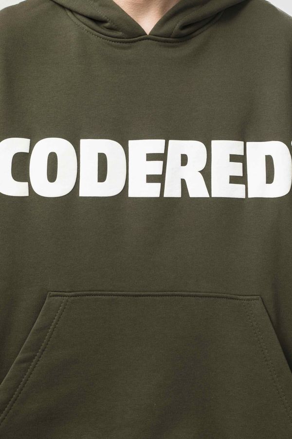 Худи Base Hoodie Wide Summer Logo R Болотный/Белый принт CODERED - фото 7