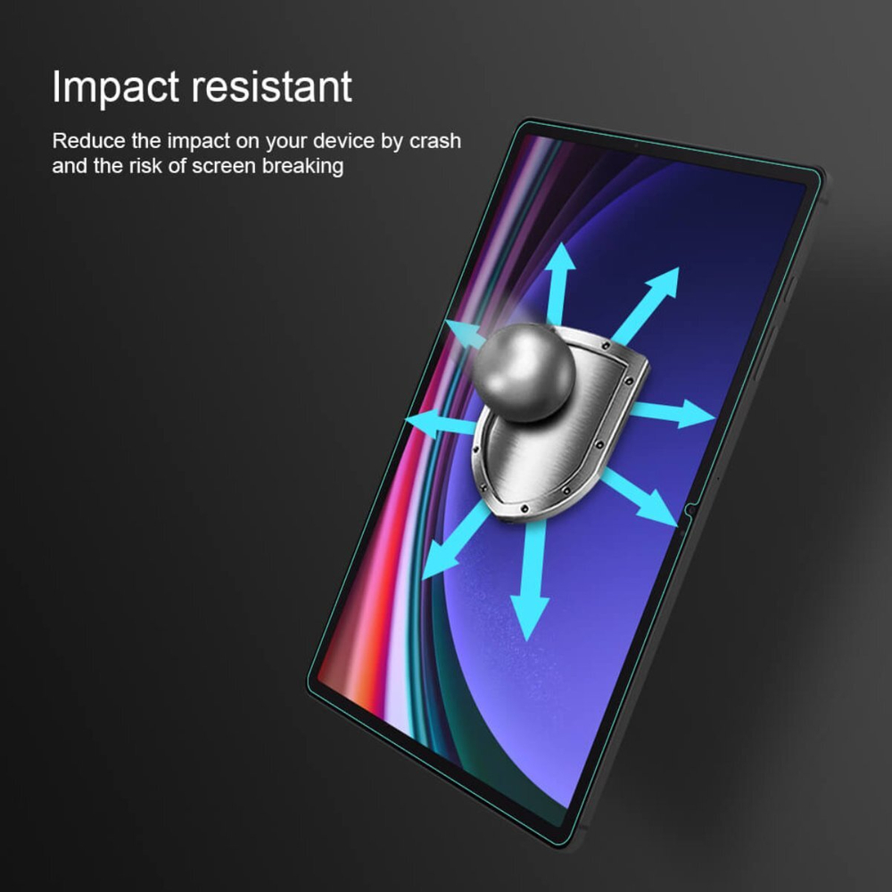 Защитное стекло с закругленными краями Nillkin Amazing H+ для Samsung Galaxy Tab S9 Plus (S9+) / Tab S9 FE