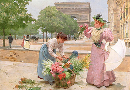 Основа с рисунком  для вышивания лентами "Елисейские поля"