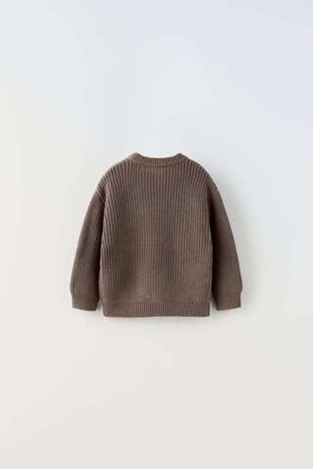 ZARA ТРИКОТАЖНЫЙ СВИТЕР, СЕРОВАТО-КОРИЧНЕВЫЙ