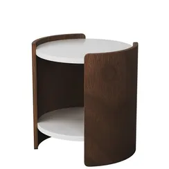 Столик Lagom D 43 см высота 45 см (белый, орех)