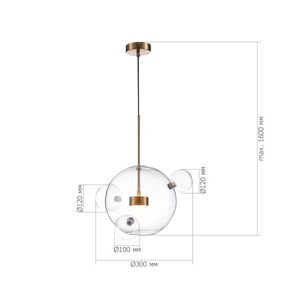 SL1133.203.01 Светильник подвесной ST-Luce Латунь/Прозрачный LED 1*14W 3000K BOPONE