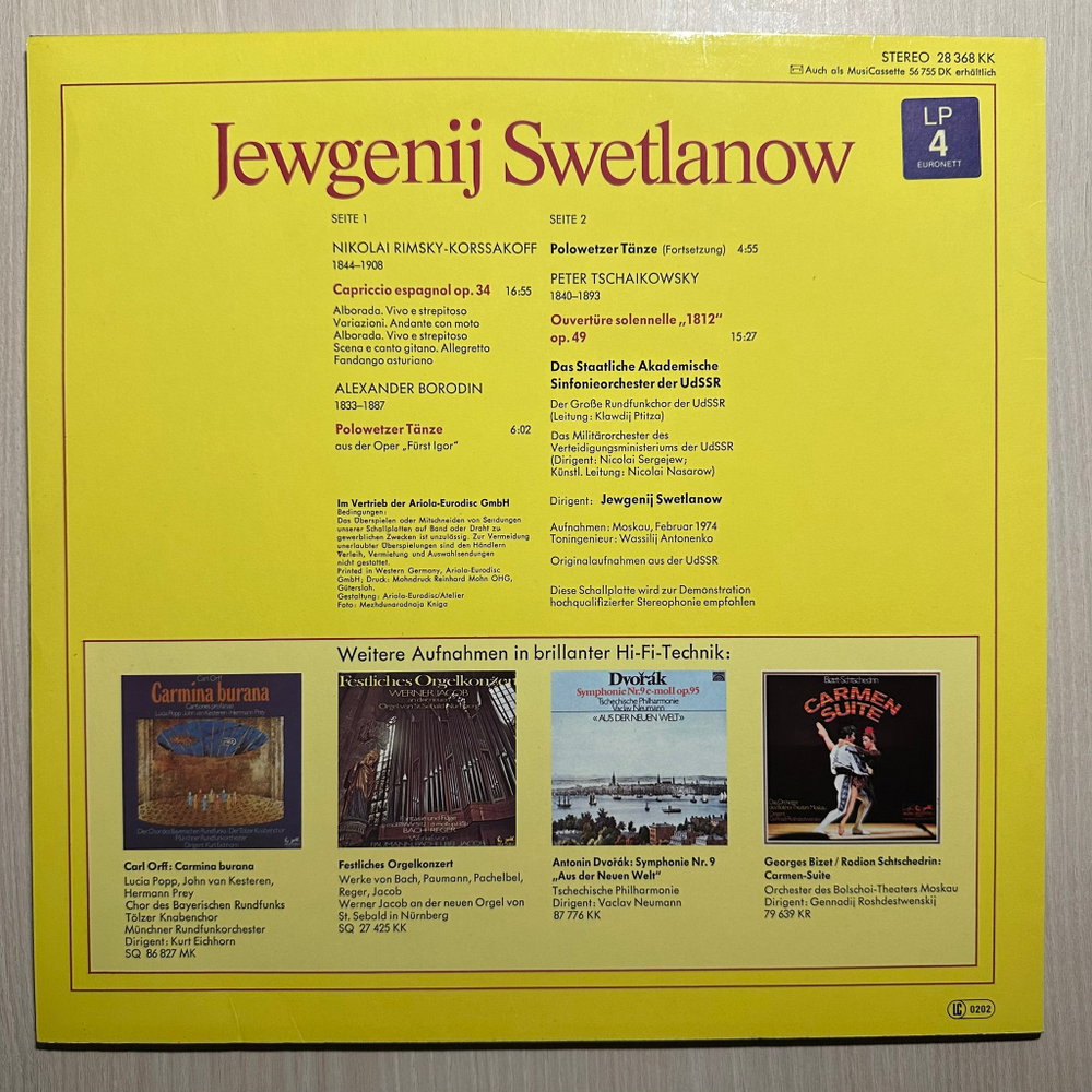 Светланов - Испанское каприччио, Половецкие пляски, Торжественная увертюра (Европа)