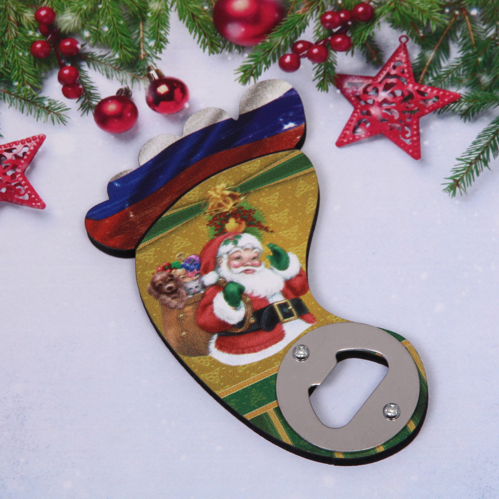 Открывашка для бутылок 13*8см «Дед Мороз с мешком»