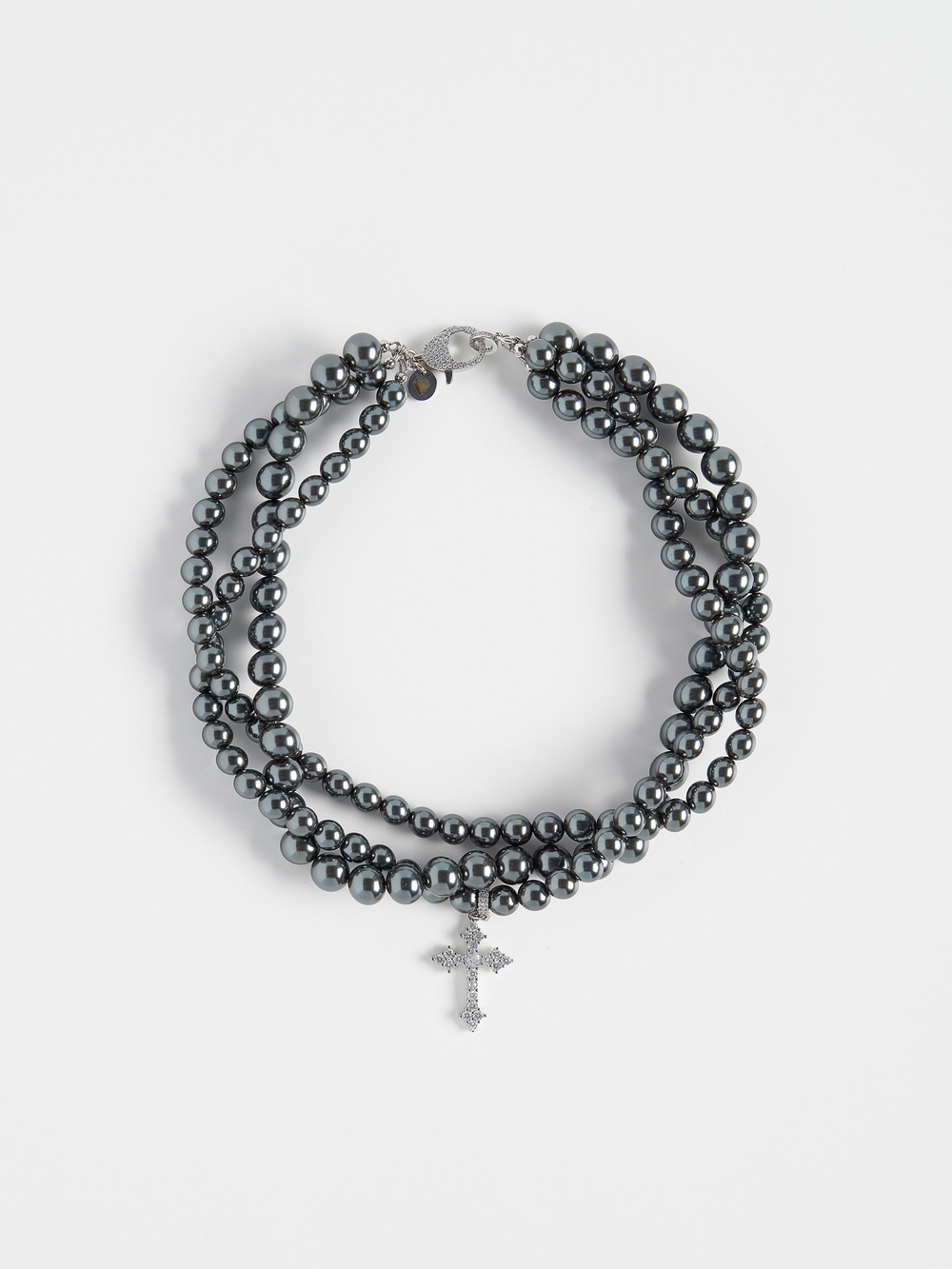 Колье "Trio cross gray" Silver