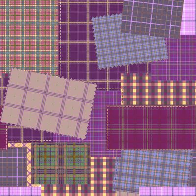 Клетчатый печворк фиолетовый