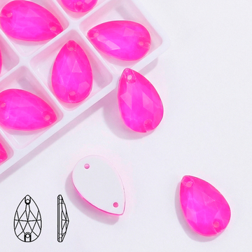 Пришивные стразы Neon Pink (капля)