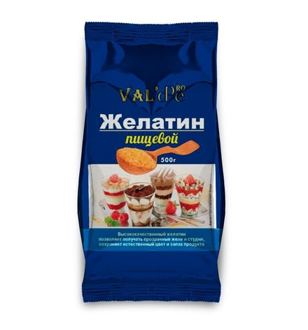 Желатин пищевой гранулированный VALDE (Пачка 500 гр.)