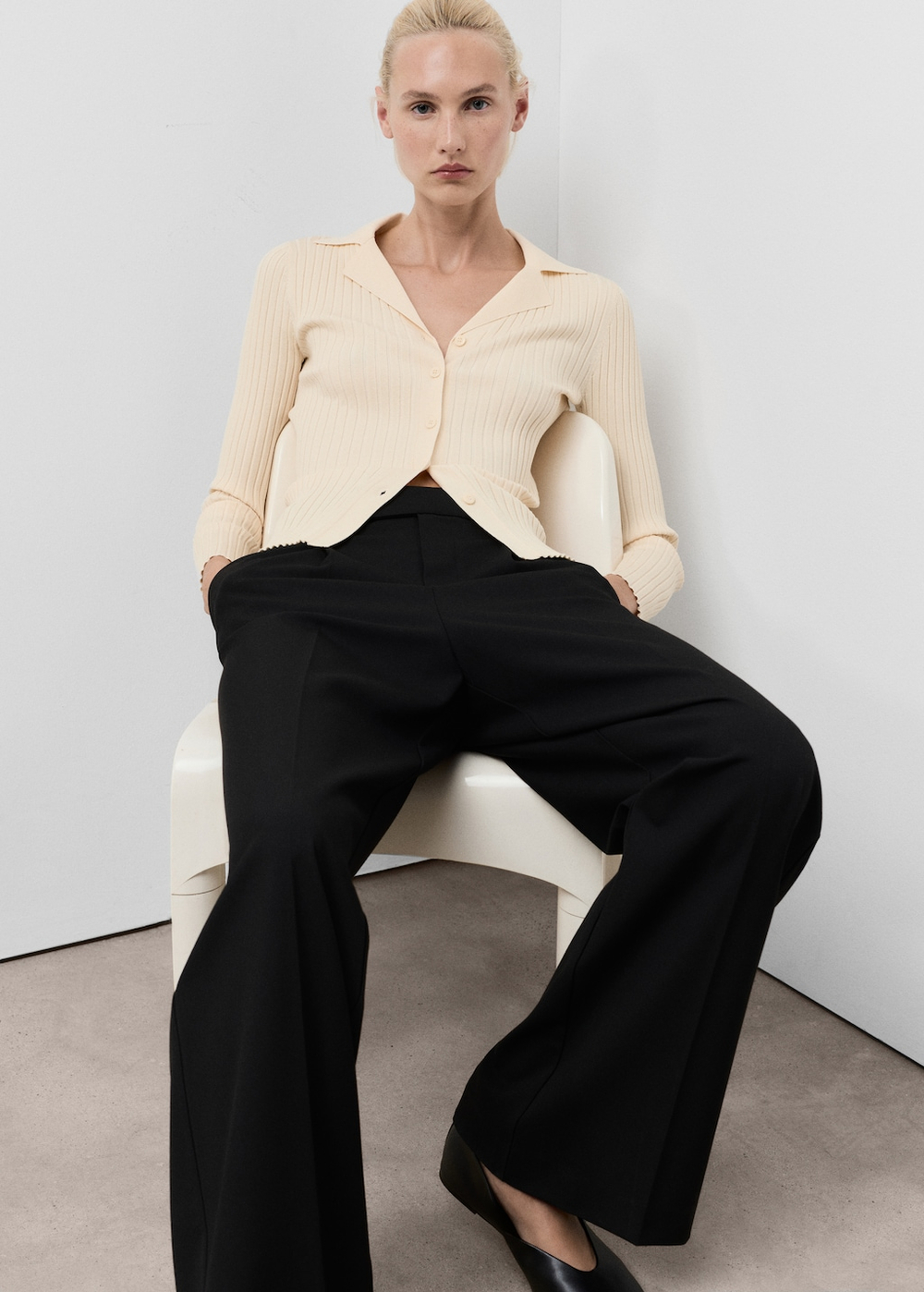 Кардиган с большими лацканами