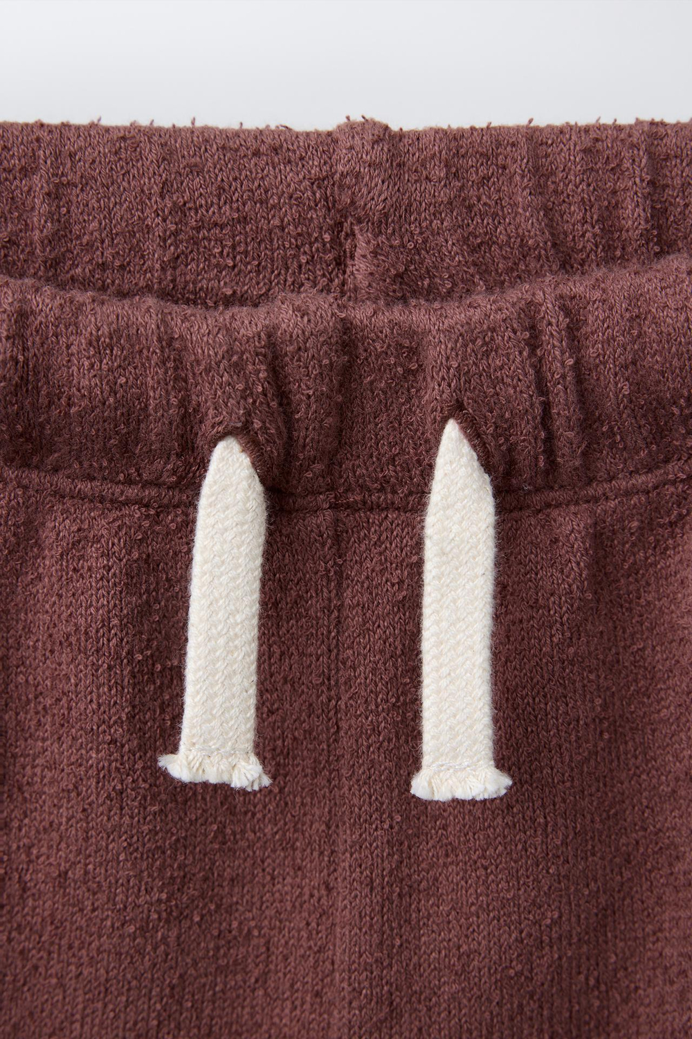 ZARA ШОРТЫ-БЕРМУДЫ ИЗ МАХРОВОЙ ТКАНИ С ПОЛОСАМИ ПО БОКАМ, КОРИЧНЕВЫЙ