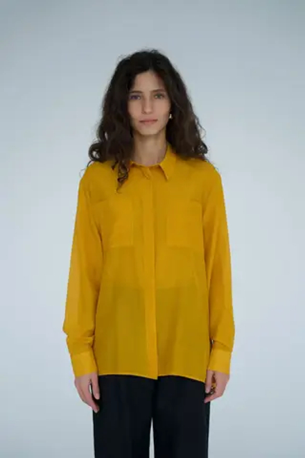 Рубашка с двумя карманами из шёлка и хлопка