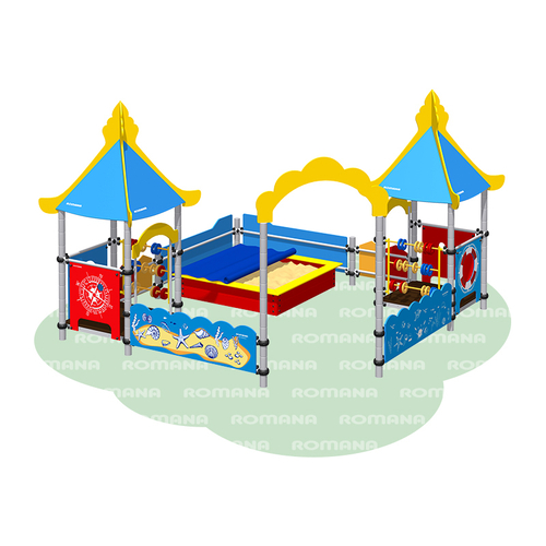 Песочный дворик «Море» с горкой Romana 109.13.00-01 (песочница с тентом)